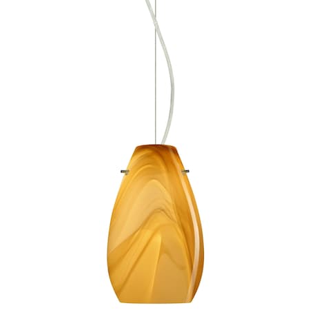 Besa Lighting Pera 9 Cord Pendant, Honey, Satin Nickel Finish, 1x9W LED 1KX-4126HN-LED-SN